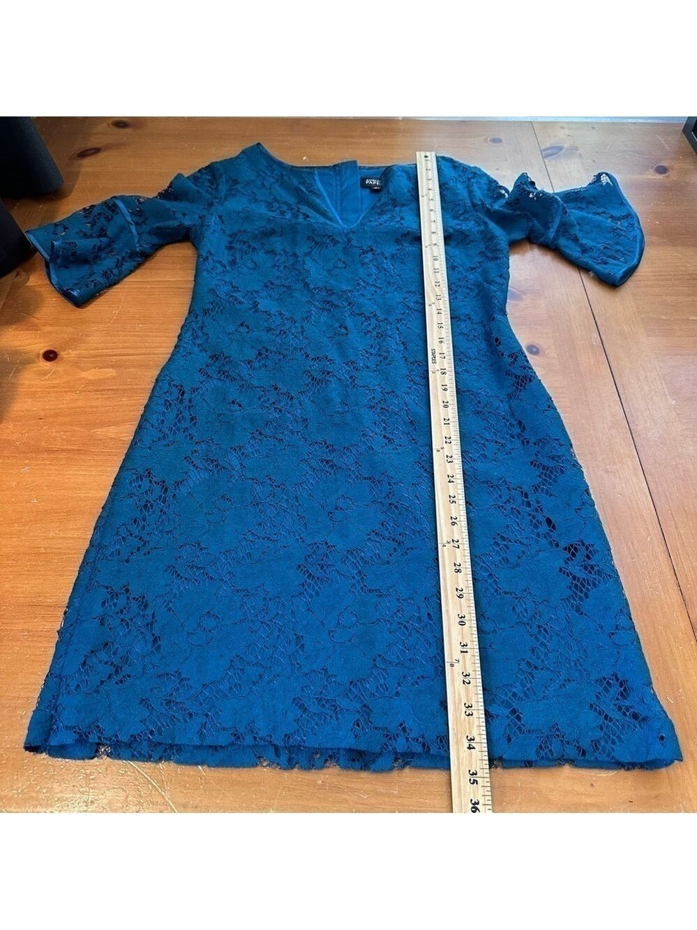 Adrianna Papell Blue Lace Dress Size 4 - Picture 5 of 8